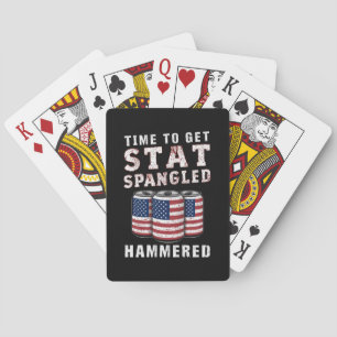 Time To Get Star Spangled Hammered Beer USA Flag Playing Cards
