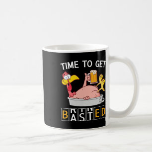 Time To Get Sted Funny Turkey Beer Thanksgiving Od Coffee Mug