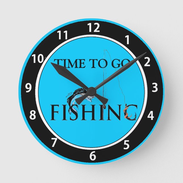 Time to go fishing round clock (Front)