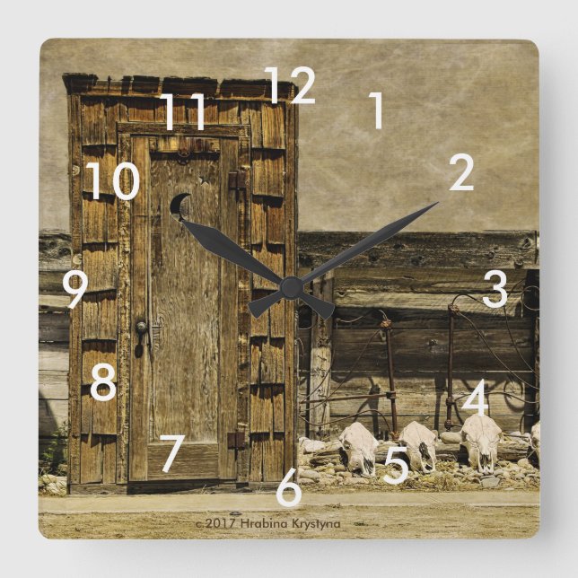 TIME TO GO! OUTHOUSE WALL CLOCK (Front)
