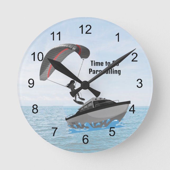 Time to Go Parasailing Wall Clock (Front)