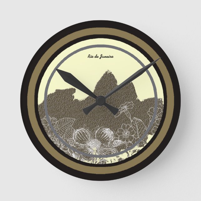 time to go to Rio de Janeiro Round Clock (Front)