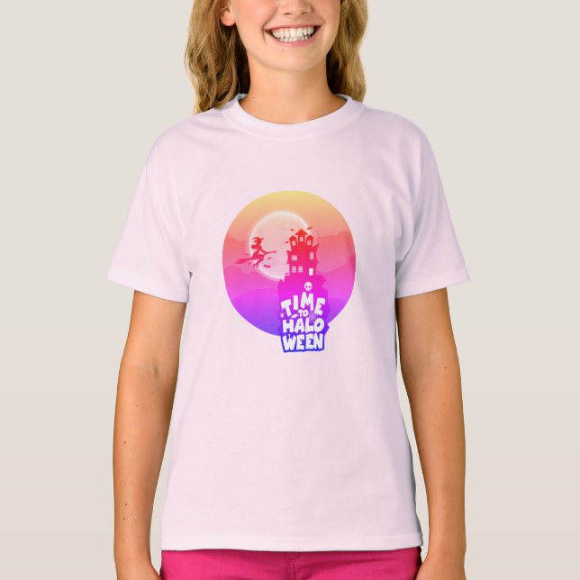 Time to Happy Halloween costume for girls T-Shirt (Front)