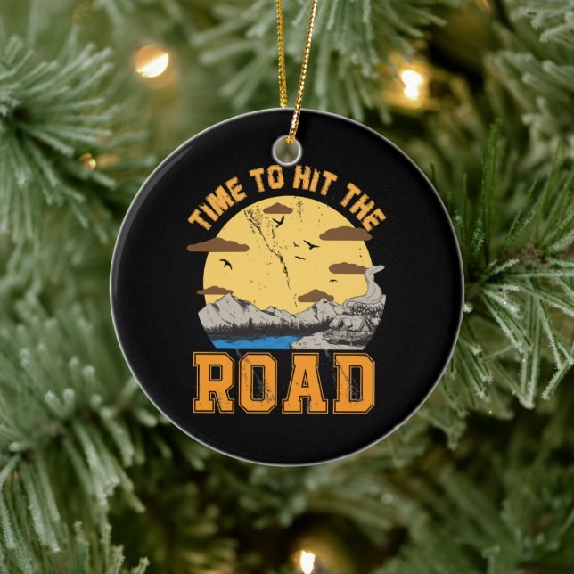 Time To Hit The Road  Ceramic Ornament (Tree)