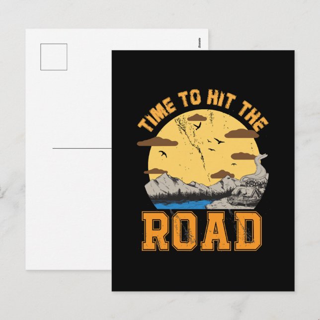 Time To Hit The Road  Holiday Postcard (Front/Back)