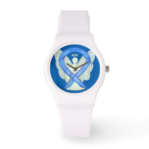 Time to Hope Blue Awareness Ribbon Custom Watch