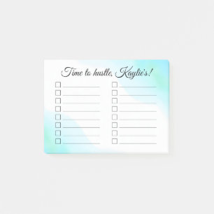 Time to Hustle Coral Watercolor To Do List Post-it Notes