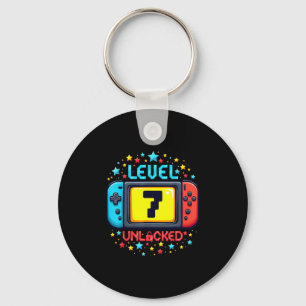 Time To Level Up 7 Unlocked 7th Birthday Boy Video Key Ring