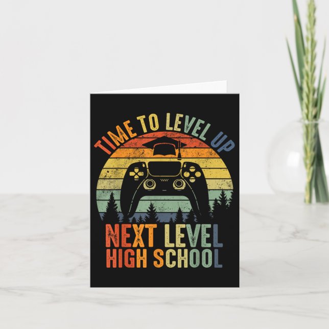 Time To Level Up Middle School High School Graduat Card (Front)
