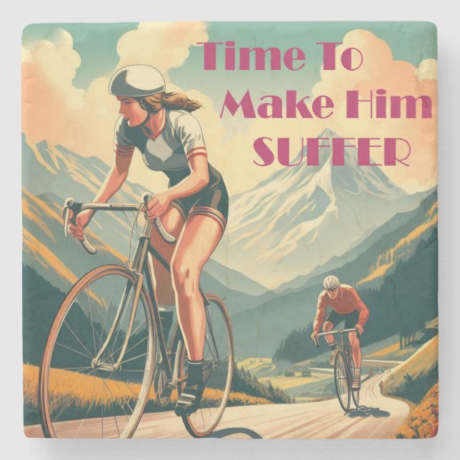 Time To Make Him Suffer Cycling Stone Coaster (Front)