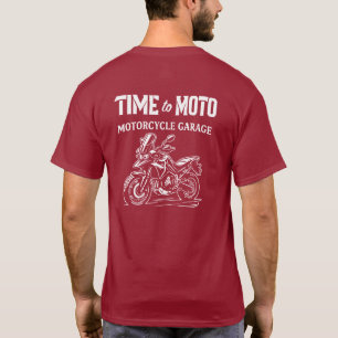Time to Moto Adventure Motorcycle Garage T-Shirt