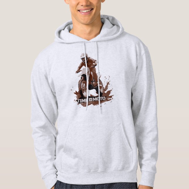 Time to Moto Dirt Bike Graphic Hoodie (Front)
