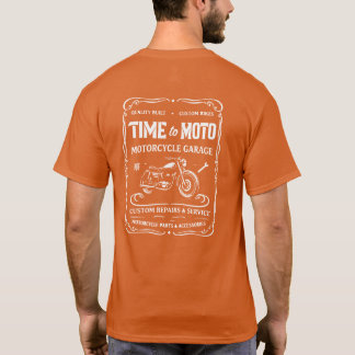 Time to Moto Motorcycle Garage Label T-Shirt