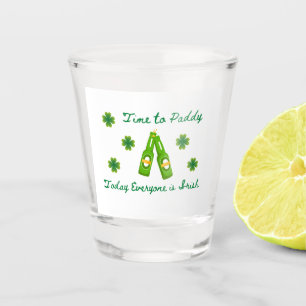 Time to Paddy, Today Everyone is Irish on a Shot Glass