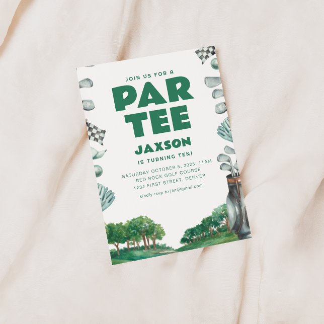 Time to Par-Tee Golf Birthday Party Invite (Creator Uploaded)