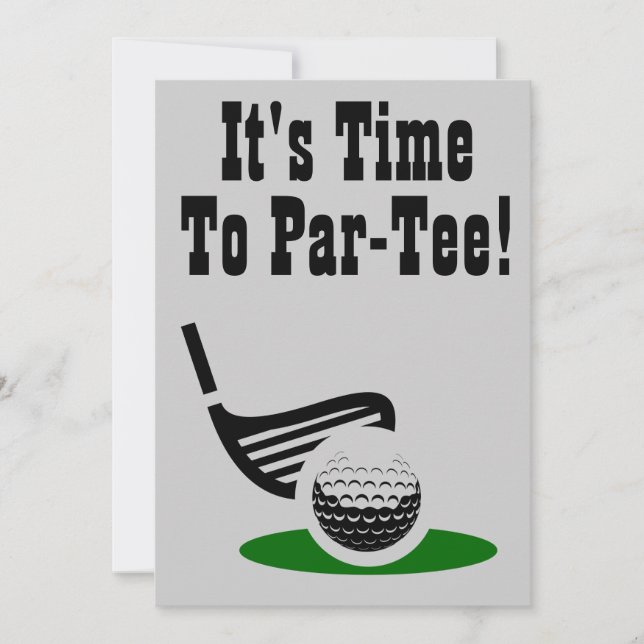 Time To Par-Tee Golf Retirement Party Invite (Front)