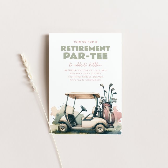 Time to Par-Tee Golf Retirement Party Invite (Creator Uploaded)