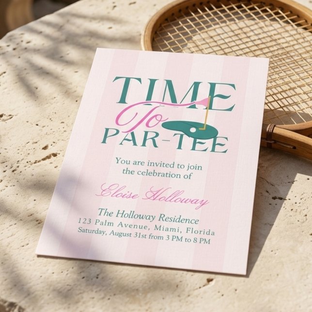 Time to Party Fun Golf Theme Party Invitation (Time to Party Fun Golf Theme Party Invitation)
