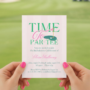 Time to Party Fun Golf Themed Bachelorette Invitation