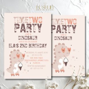 Time to Party Like a Dinosaur Prehistoric Birthday Invitation