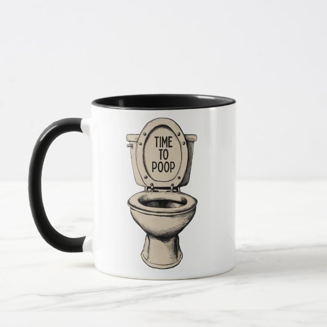 Time To Poop Funny Toilet Mug (Left)