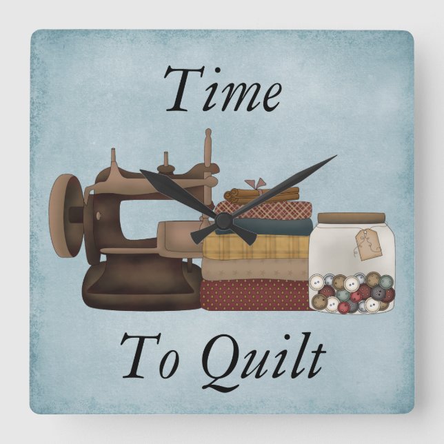 Time to Quilt Acrylic Clock (Front)