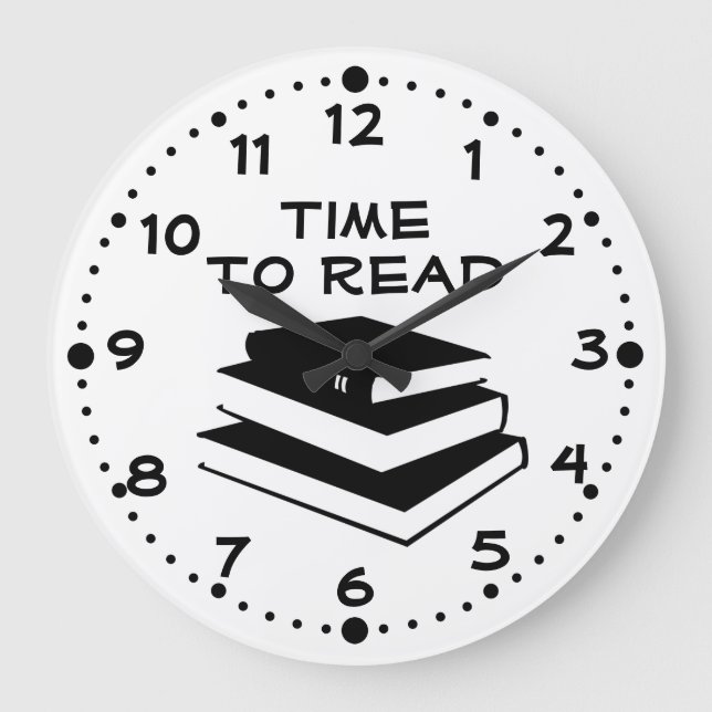 Time to Read for Writers Author Teacher Librarian Large Clock (Front)