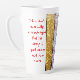 Time to read Jane Austen(red script) Latte Mug