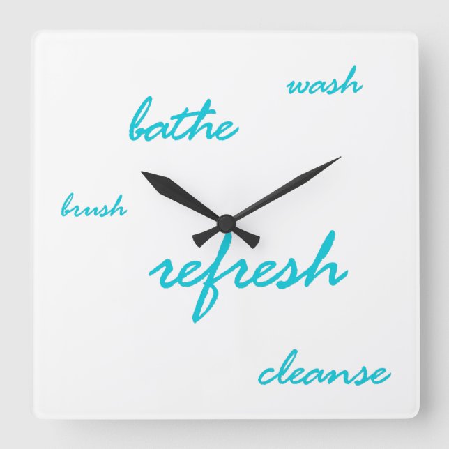 Time to Refresh Square Wall Clock (Front)