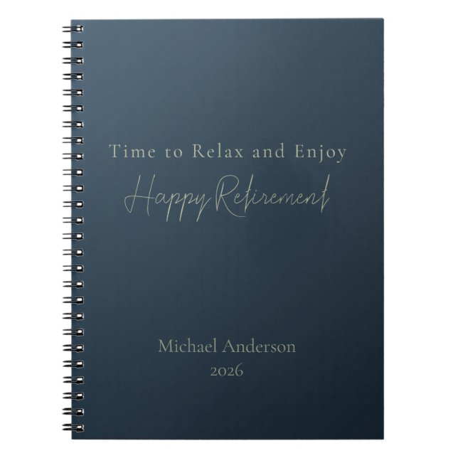 Time to Relax and Enjoy Personalised Retirement Notebook (Front)