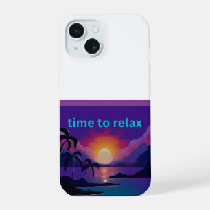 Time to Relax iPhone 15 Slim Fit Phone Case