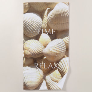 Time to Relax or Your Text Sea Shells Beach Life Towel
