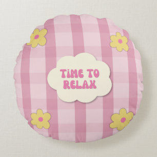 Time to Relax Pink Floral Cushion Cover