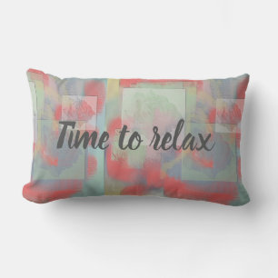 Time to Relax Pink Rose Feminine Bedroom Lumbar Cushion