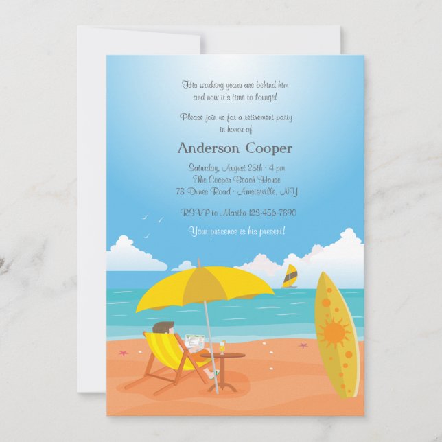 Time to Relax Retirement Party Invitation (Front)