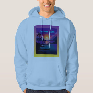Time to Relax Tropical Sunset Men's Hoodie