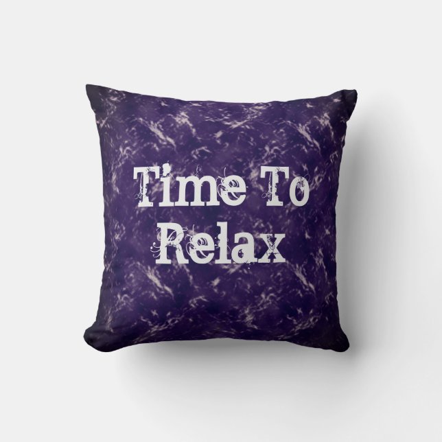 Time to Relax Vibrant Abstract Purple Cushion (Front)
