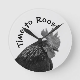 Time to Roost Round Clock