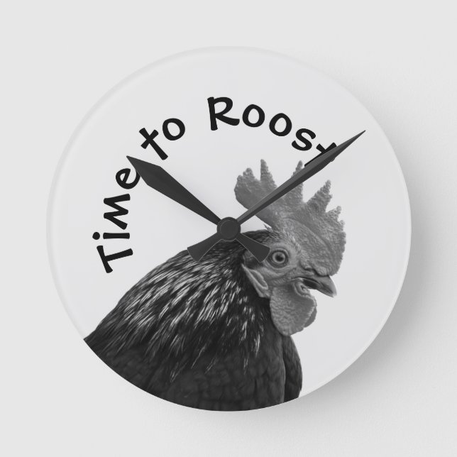 Time to Roost Round Clock (Front)