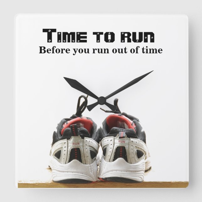 Time to run square wall clock (Front)