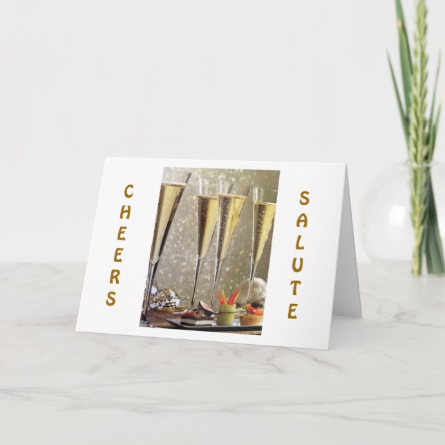 TIME TO SAY CONGRATULATIONS=CHAMPAGNE TOAST CARD (Front)
