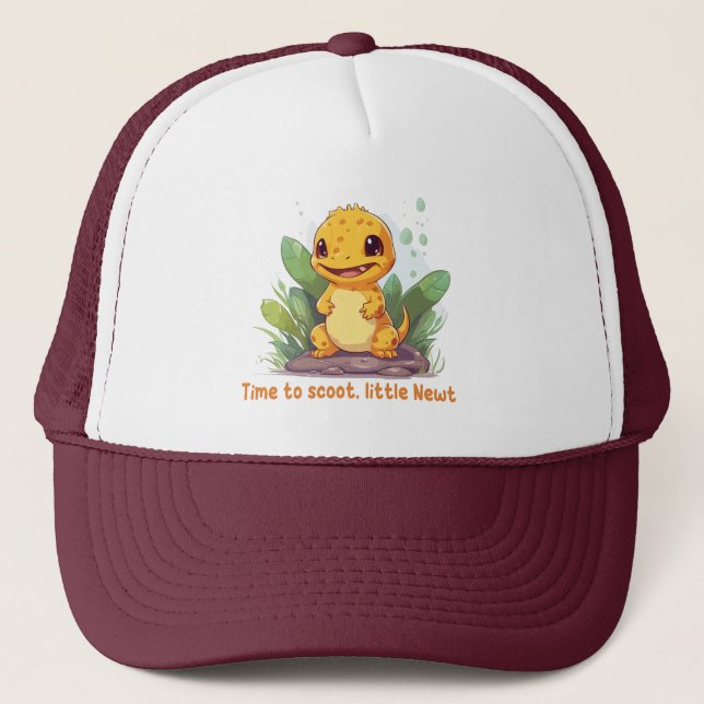 Time to scoot, little Newt Trucker Hat (Front)