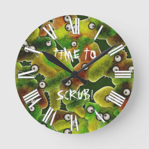 TIME TO SCRUB MEDICAL O.R. ER Fun Microbes Clock