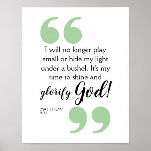 TIME TO SHINE Positive Christian Affirmation Poster