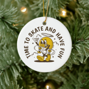 Time to skate ceramic ornament