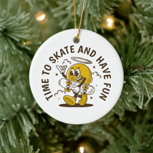 Time to skate ceramic ornament (Tree)