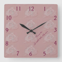 Time to smell the roses embossed roses wall clock