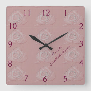 Time to smell the roses embossed roses wall clock