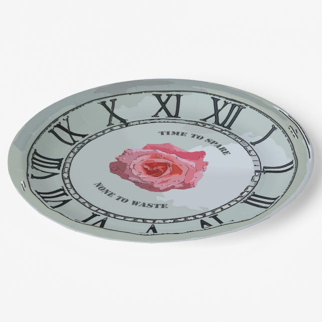 Time To Spare Paper Plate (Angled)
