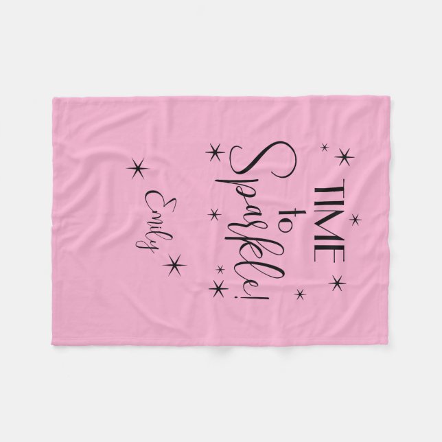 Time to sparkle Emily Fleece Blanket (Front (Horizontal))